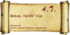Antos Terézia névjegykártya